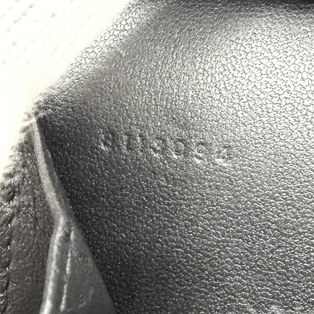 極美品□BURBERRY バーバリー 8113094 ナイトスタンプ バイフォールド コインウォレット グレイニーカーフレザー 二つ折り財布 ブラック