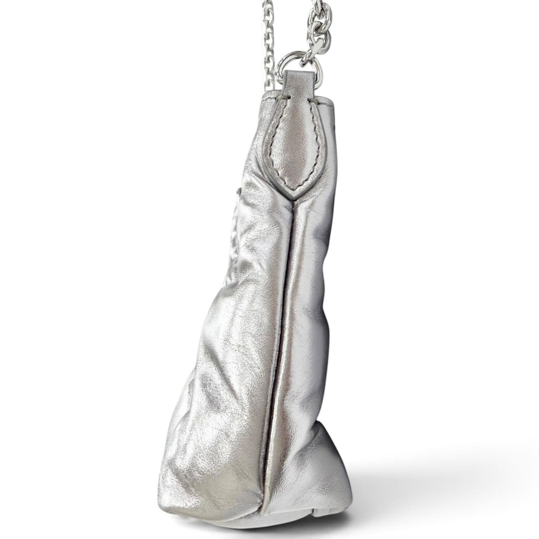 極美品△Maison Margiela 11 メゾンマルジェラ11 SB1WG0021 GLAM SLAM HOBO MICRO グラムスラム チェーン ショルダーバッグ メタリック