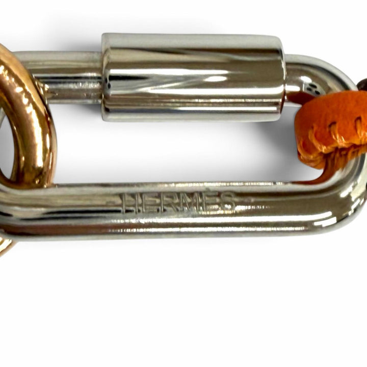 極美品★HERMES エルメス ケリー Hヴィブラシオン キュリオジテ ネックレス ペンダント オレンジ フランス製 レディース 箱・保存袋付き