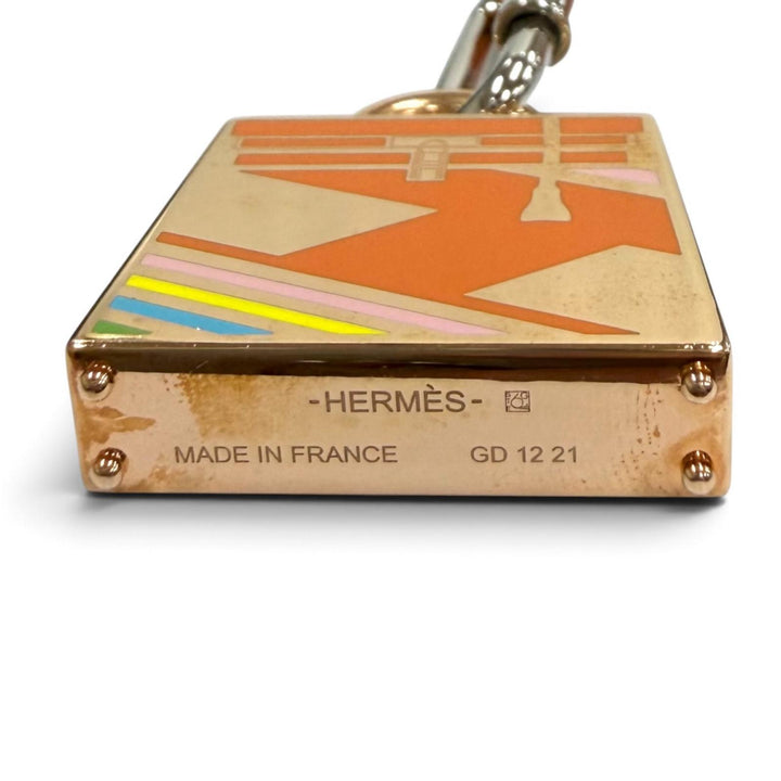 極美品★HERMES エルメス ケリー Hヴィブラシオン キュリオジテ ネックレス ペンダント オレンジ フランス製 レディース 箱・保存袋付き