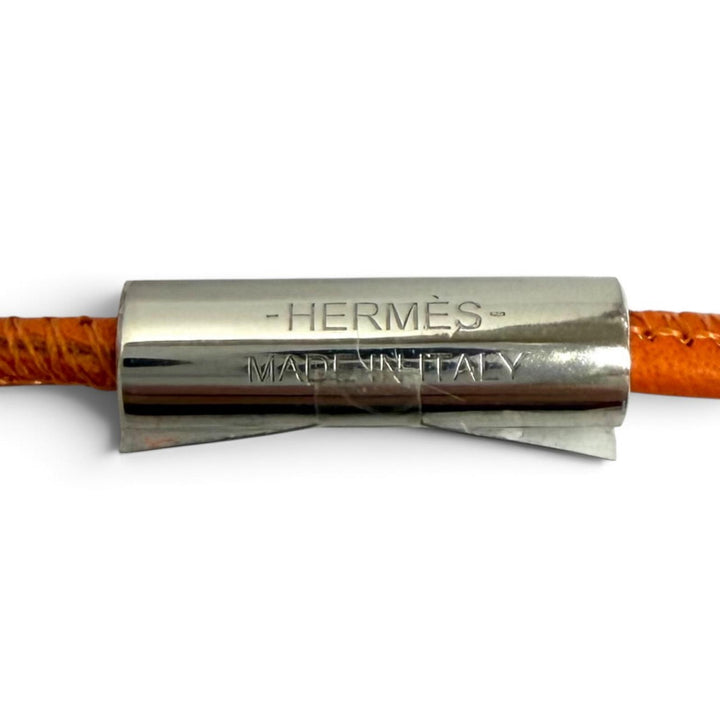 極美品★HERMES エルメス ケリー Hヴィブラシオン キュリオジテ ネックレス ペンダント オレンジ フランス製 レディース 箱・保存袋付き