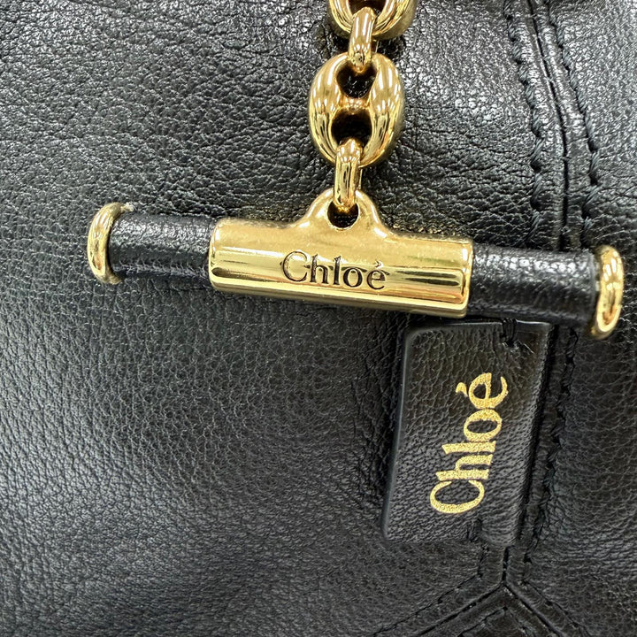 未使用品☆Chloe クロエ CHC25WS644Q15001 バルーンバッグ グレインレザー ハンドバッグ ブラック イタリア製 レディース 保存袋付き