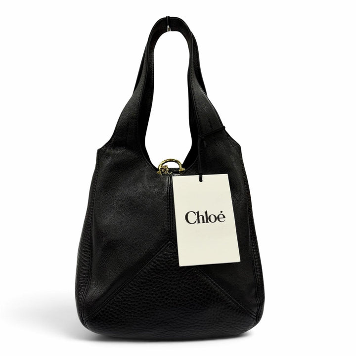 未使用品☆Chloe クロエ CHC25WS644Q15001 バルーンバッグ グレインレザー ハンドバッグ ブラック イタリア製 レディース 保存袋付き
