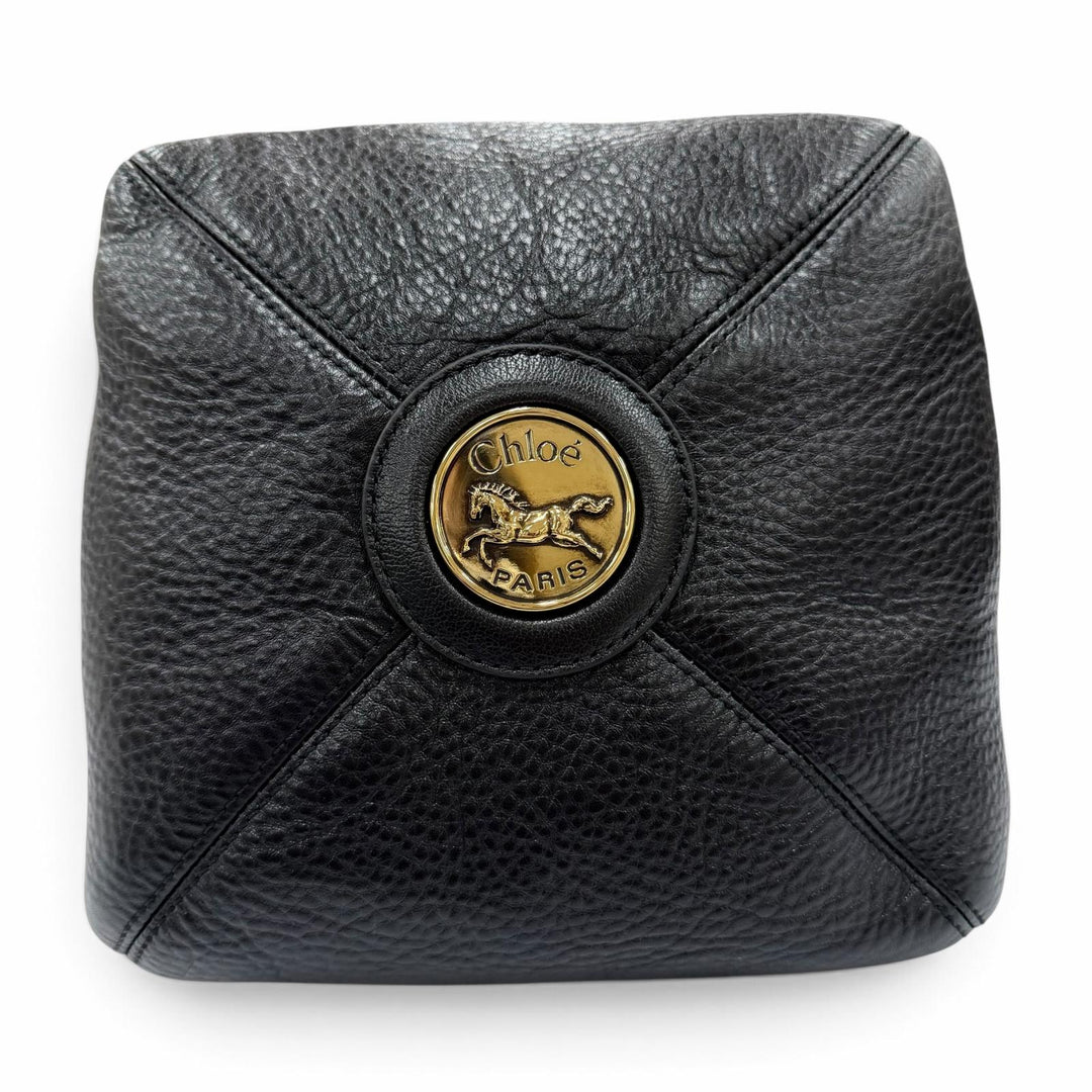 未使用品☆Chloe クロエ CHC25WS644Q15001 バルーンバッグ グレインレザー ハンドバッグ ブラック イタリア製 レディース 保存袋付き