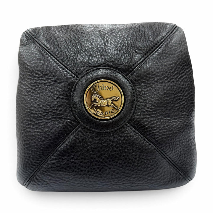 未使用品☆Chloe クロエ CHC25WS644Q15001 バルーンバッグ グレインレザー ハンドバッグ ブラック イタリア製 レディース 保存袋付き