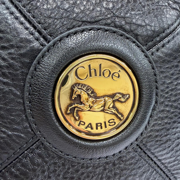 未使用品☆Chloe クロエ CHC25WS644Q15001 バルーンバッグ グレインレザー ハンドバッグ ブラック イタリア製 レディース 保存袋付き