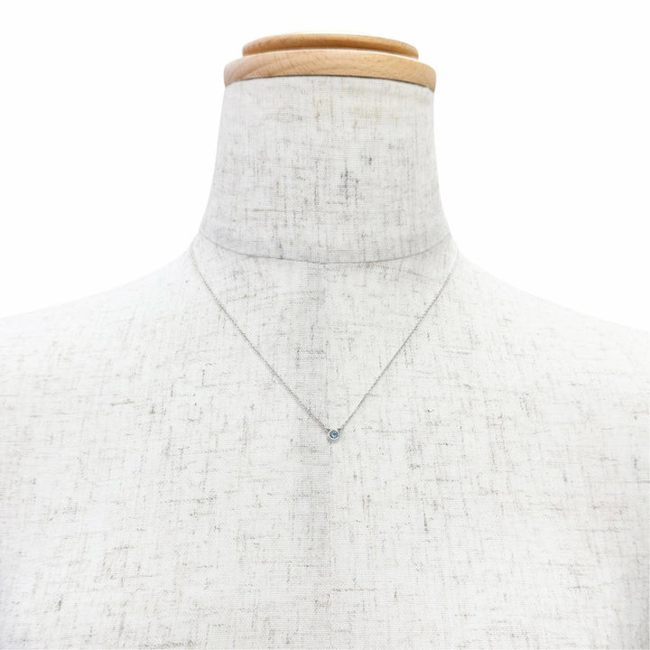 美品△TIFFANY&amp;Co. ティファニー カラー バイザヤード 1Pアクアマリン ネックレス AG925 24年6月購入 重量1.6g レディース 箱・保存袋付き