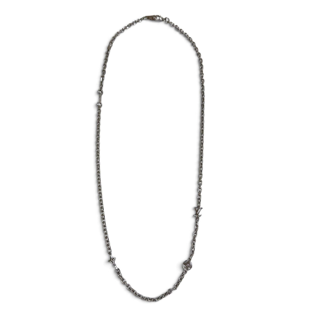 極美品▼LOUIS VUITTON ルイヴィトン 2026年製 M02739 チェーン LVユアーズ ネックレス シルバー イタリア製 メンズ 箱・保存袋付き