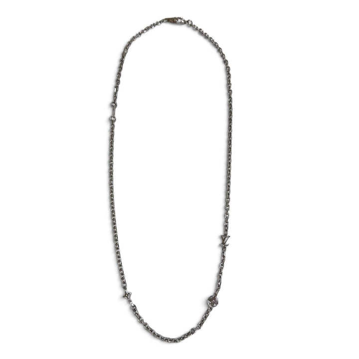 極美品▼LOUIS VUITTON ルイヴィトン 2026年製 M02739 チェーン LVユアーズ ネックレス シルバー イタリア製 メンズ 箱・保存袋付き