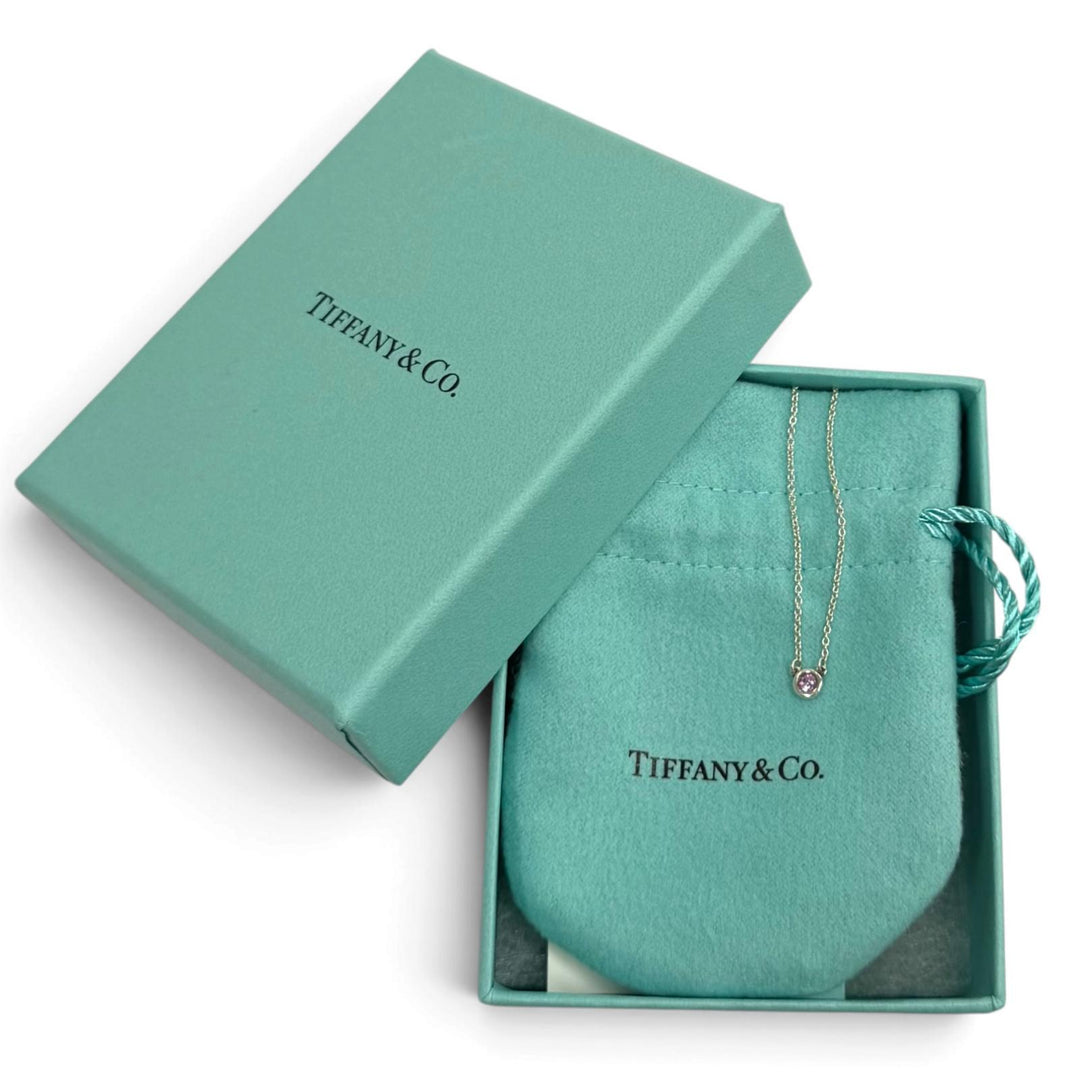 美品★TIFFANY&amp;Co. ティファニー エルサペレッティ カラー バイザヤード ピンク サファイヤ ペンダント AG925 重量1.7g 箱・保存袋付