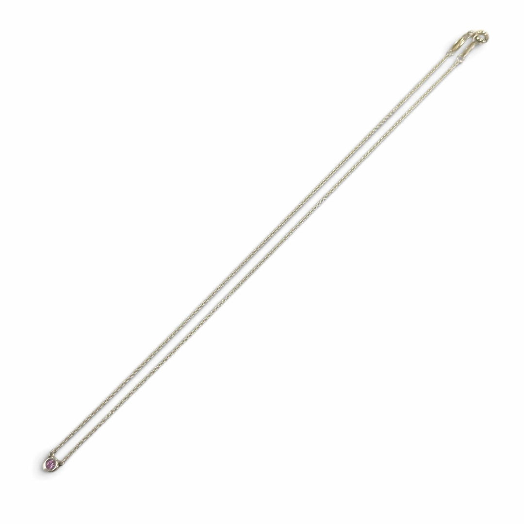 美品★TIFFANY&amp;Co. ティファニー エルサペレッティ カラー バイザヤード ピンク サファイヤ ペンダント AG925 重量1.7g 箱・保存袋付