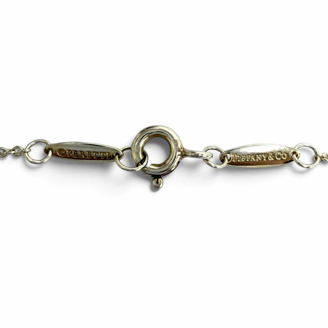 美品★TIFFANY&amp;Co. ティファニー エルサペレッティ カラー バイザヤード ピンク サファイヤ ペンダント AG925 重量1.7g 箱・保存袋付