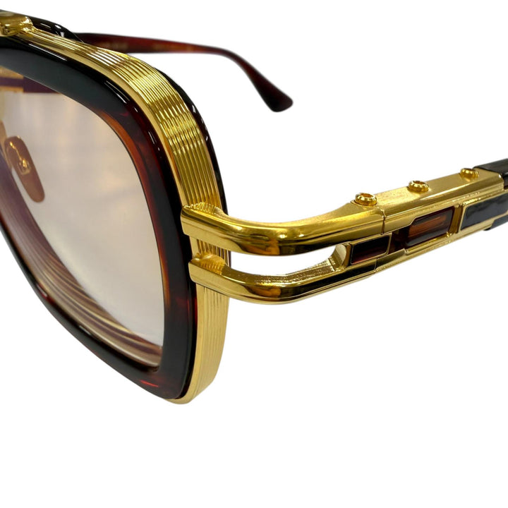 極美品▼DITA ディータ DTS403 LXN-EVO ツーブリッジ アイウェア サングラス ゴールド クリアブラウン 54□19-145 度入り 定価169400円