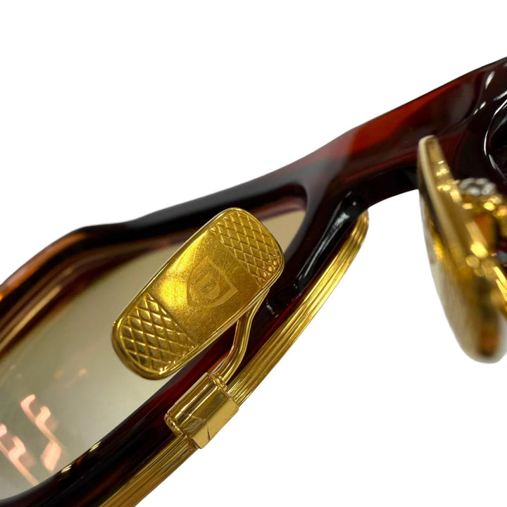 極美品▼DITA ディータ DTS403 LXN-EVO ツーブリッジ アイウェア サングラス ゴールド クリアブラウン 54□19-145 度入り 定価169400円