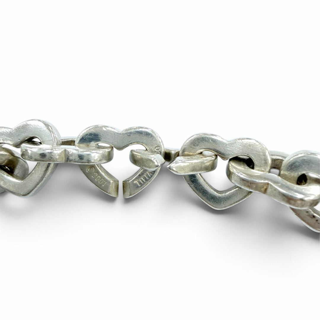 美品☆TIFFANY&amp;Co. ティファニー ヴィンテージ ハートリンク ブレスレット 925 750（YG）シルバー イエローゴールド 重量35.5g