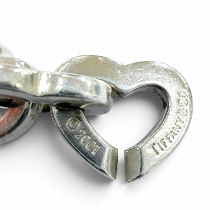 美品☆TIFFANY&amp;Co. ティファニー ヴィンテージ ハートリンク ブレスレット 925 750（YG）シルバー イエローゴールド 重量35.5g