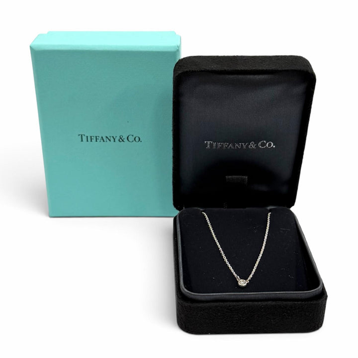 美品★TIFFANY&amp;Co. ティファニー ダイヤモンド バイ ザ ヤード シングル ダイヤモンド ペンダント AG925 枠直径：3.3mm 重量1.5g 箱付き