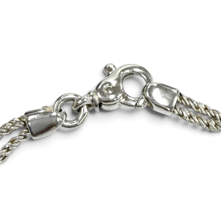 極美品★TIFFANY&amp;Co. ティファニー ヴィンテージ 925 ダブルハート ロープ ブレスレット シルバー イタリア製 重量18.6g レディース