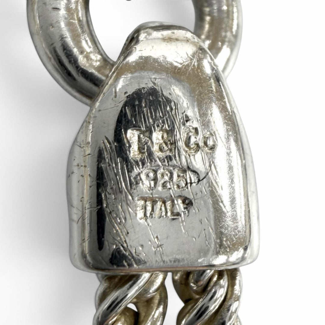 極美品★TIFFANY&amp;Co. ティファニー ヴィンテージ 925 ダブルハート ロープ ブレスレット シルバー イタリア製 重量18.6g レディース