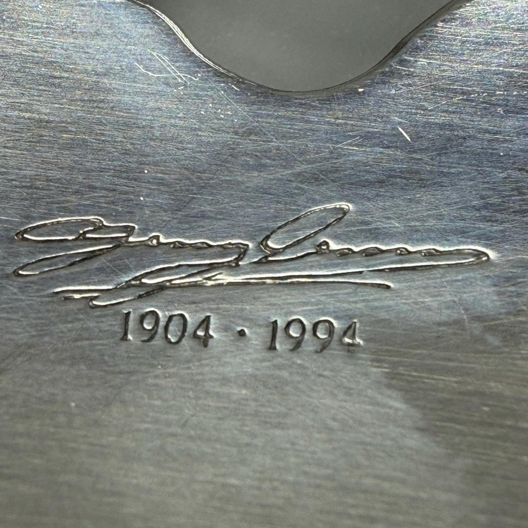 美品▼Georg Jensen ジョージジェンセン 42 925 アンバー/琥珀 希少 90周年記念品 ブローチ シルバー オレンジ デンマーク製 重量26.1g