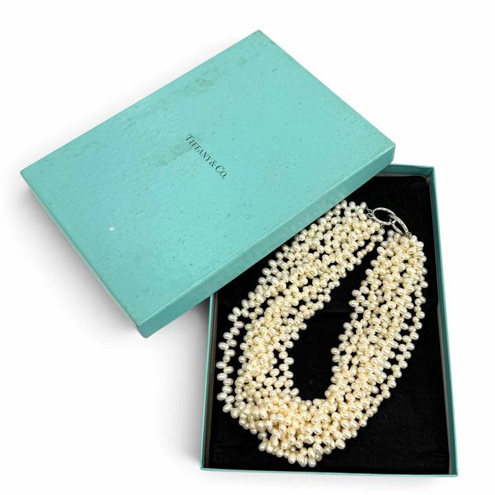 美品★TIFFANY&amp;Co. ティファニー パルマ・ピカソ フレッシュウォーターパール 925 トルセード 8連ネックレス チョーカー 重量217g 箱付