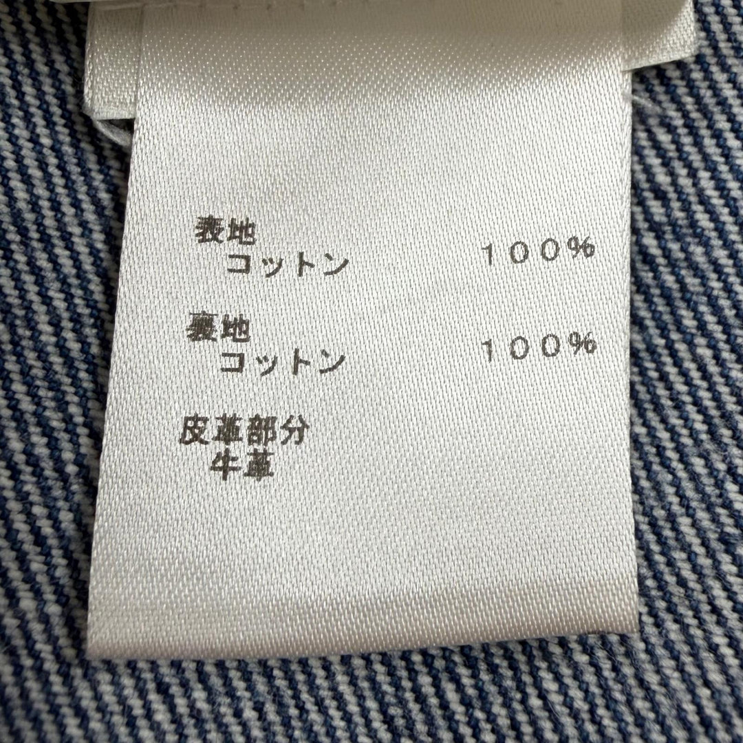 【ドンドン見直し】良品 ▼LOUIS VUITTON ルイヴィトン コットン レザーロゴパッチ デニムパンツ ブルー 32 イタリア製 正規品 メンズ