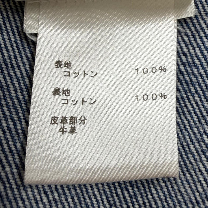 【ドンドン見直し】良品 ▼LOUIS VUITTON ルイヴィトン コットン レザーロゴパッチ デニムパンツ ブルー 32 イタリア製 正規品 メンズ
