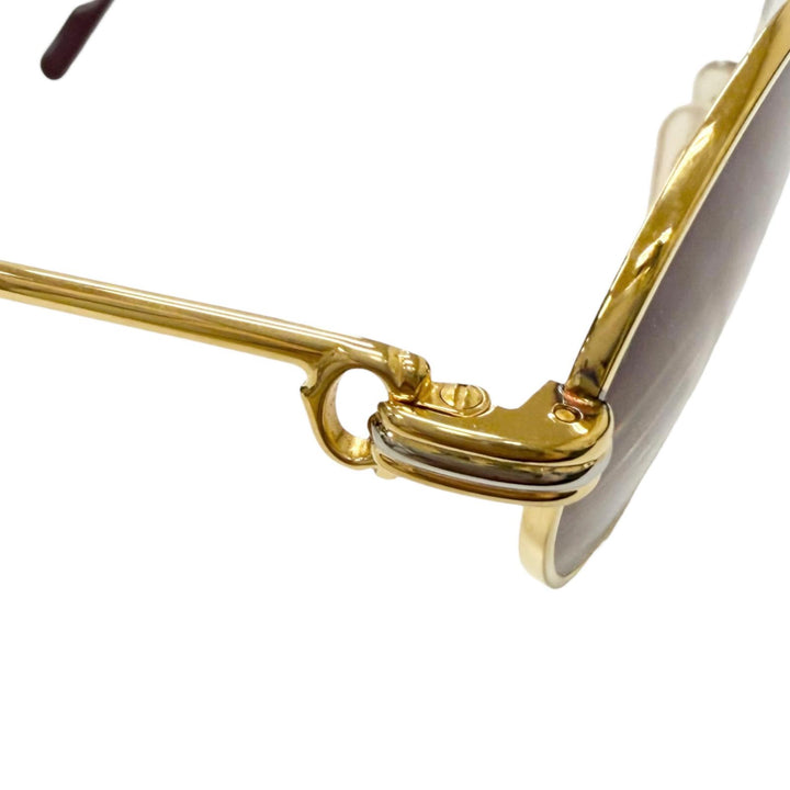 美品□Cartier カルティエ ヴィンテージ トリニティ オーバルフレーム メガネ 眼鏡 アイウェア ゴールド 51□20 度入り フランス製