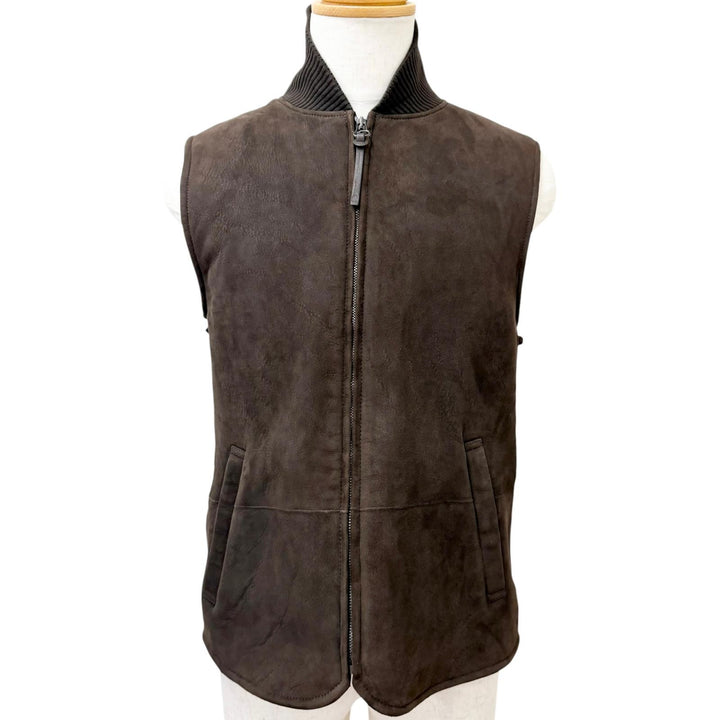 美品□Dunhill ダンヒル ムートンライナー付き スタンドカラー 3WAY ラムレザージャケット レザーコート ブラウン M 正規品 メンズ