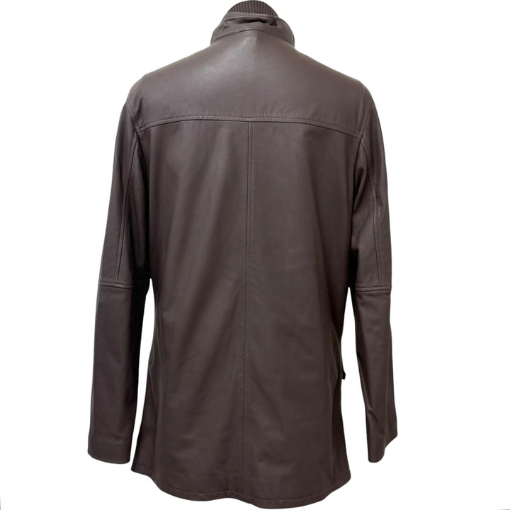 美品□Dunhill ダンヒル ムートンライナー付き スタンドカラー 3WAY ラムレザージャケット レザーコート ブラウン M 正規品 メンズ