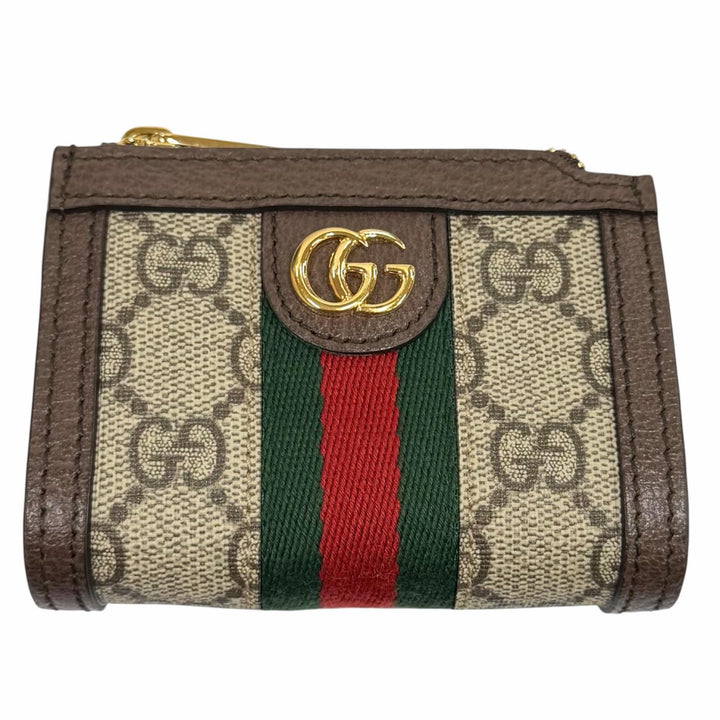 極美品★GUCCI グッチ 699530 GGマーモント オフィディア GGスプリーム キーフック付 コインケース ベージュ ブラウン 箱・保存袋付き