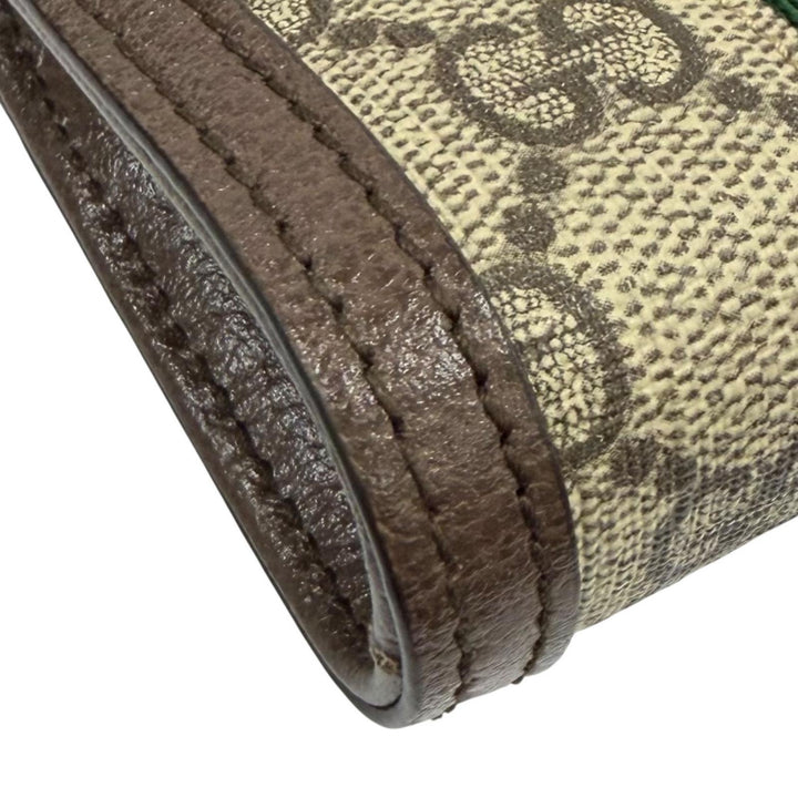 極美品★GUCCI グッチ 699530 GGマーモント オフィディア GGスプリーム キーフック付 コインケース ベージュ ブラウン 箱・保存袋付き