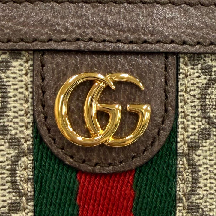 極美品★GUCCI グッチ 699530 GGマーモント オフィディア GGスプリーム キーフック付 コインケース ベージュ ブラウン 箱・保存袋付き