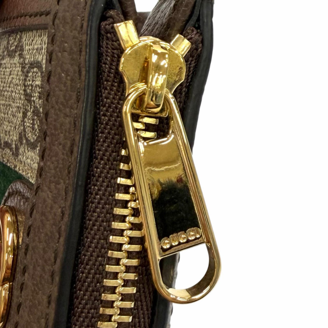 極美品★GUCCI グッチ 699530 GGマーモント オフィディア GGスプリーム キーフック付 コインケース ベージュ ブラウン 箱・保存袋付き