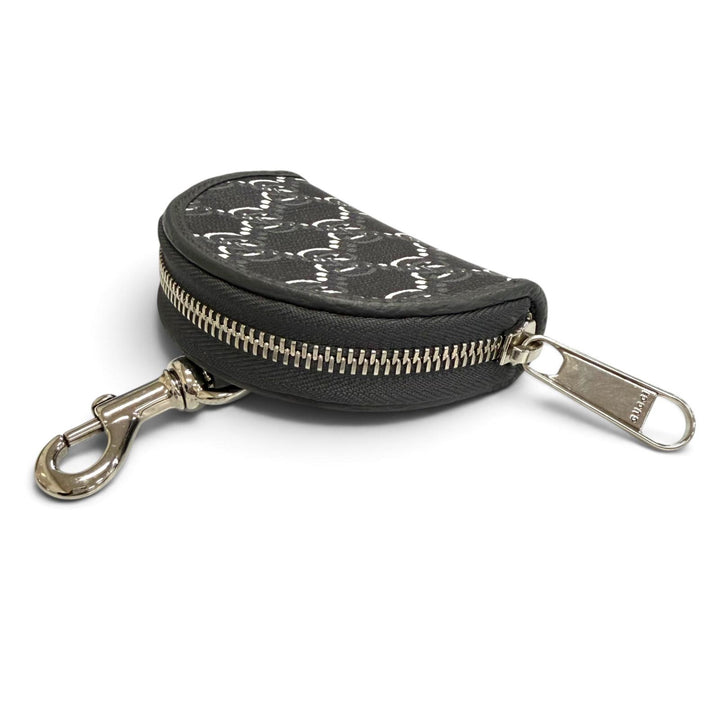 極美品△GUCCI グッチ 800144 GGシャドウ Air Pods Holder エアポッズケース イヤホンケース 半月型 ブラック系 シルバー金具 伊製 箱付
