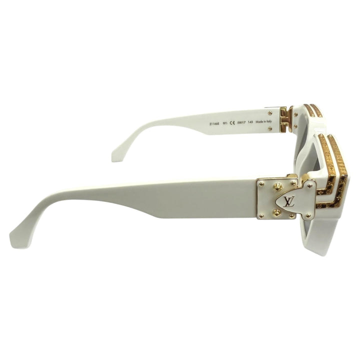 美品□LOUIS VUITTON ルイヴィトン 2021年製 Z1166E サングラス・1.1 ミリオネア ミラーレンズ ホワイト ゴールド 58□17-145 イタリア製