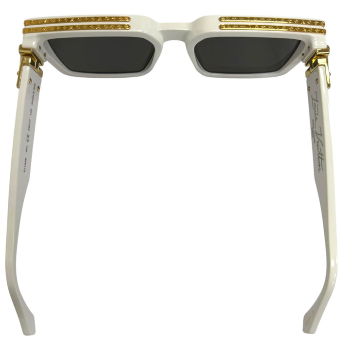 美品□LOUIS VUITTON ルイヴィトン 2021年製 Z1166E サングラス・1.1 ミリオネア ミラーレンズ ホワイト ゴールド 58□17-145 イタリア製