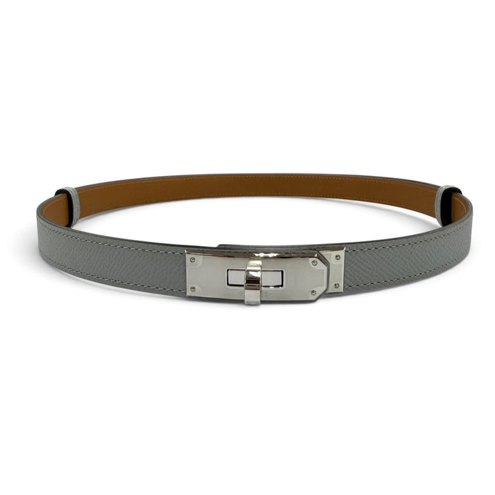 未使用品☆HERMES エルメス ケリー ベルト ヴォーエプソン ブルーグラシエ/ゴールド シルバー金具 ベルト B刻印 フランス製 箱・保存袋付