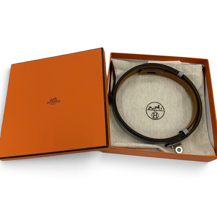 未使用品☆HERMES エルメス ケリー ベルト ヴォーエプソン ブルーグラシエ/ゴールド シルバー金具 ベルト B刻印 フランス製 箱・保存袋付