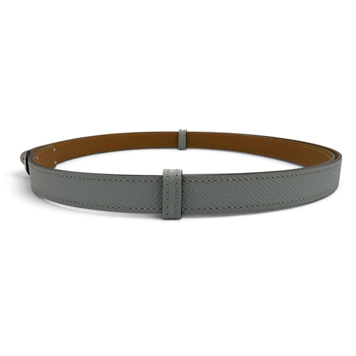 未使用品☆HERMES エルメス ケリー ベルト ヴォーエプソン ブルーグラシエ/ゴールド シルバー金具 ベルト B刻印 フランス製 箱・保存袋付