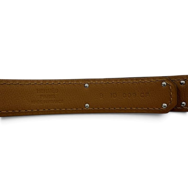 未使用品☆HERMES エルメス ケリー ベルト ヴォーエプソン ブルーグラシエ/ゴールド シルバー金具 ベルト B刻印 フランス製 箱・保存袋付