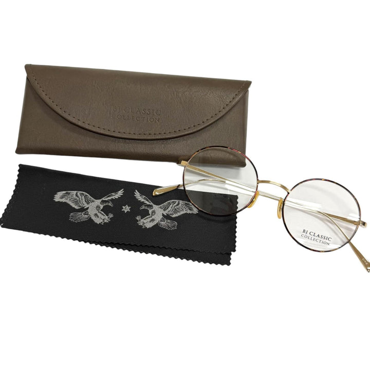 未使用品□BJ CLASSIC COLLECTION PREM-126S NT C-1-2 川口春奈着用モデル メガネ 眼鏡 アイウェア デミ ゴールド 50□19-152 日本製