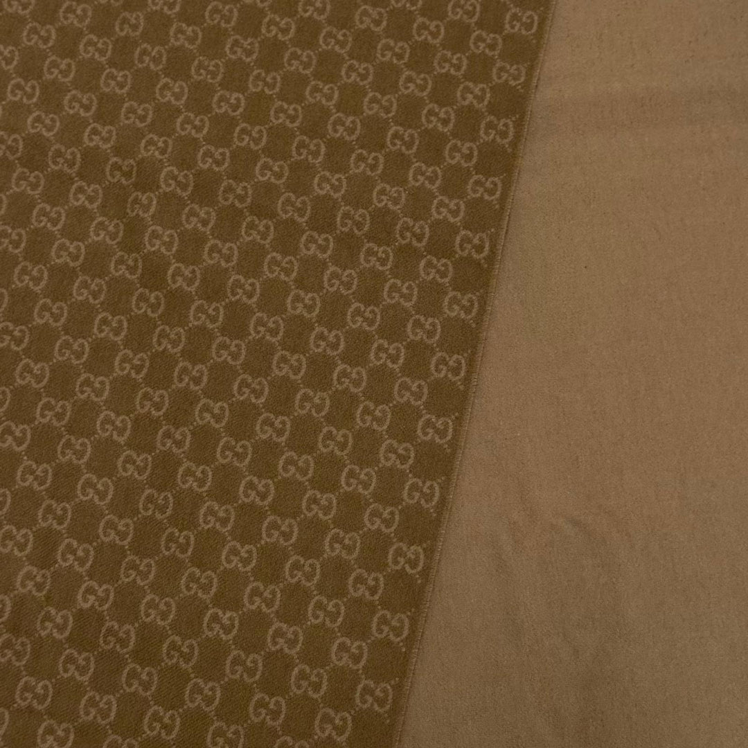 未使用品☆GUCCI グッチ 852038 ウール カシミヤ GG ジャカード ツートーン マフラー ベージュ 35×196cm 伊製 正規品 レディース メンズ