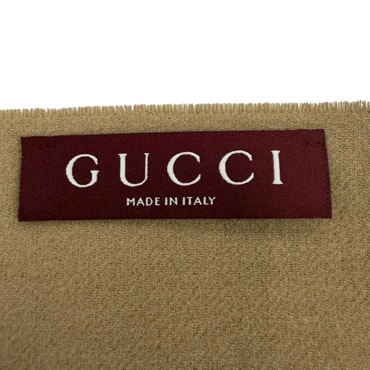 未使用品☆GUCCI グッチ 852038 ウール カシミヤ GG ジャカード ツートーン マフラー ベージュ 35×196cm 伊製 正規品 レディース メンズ