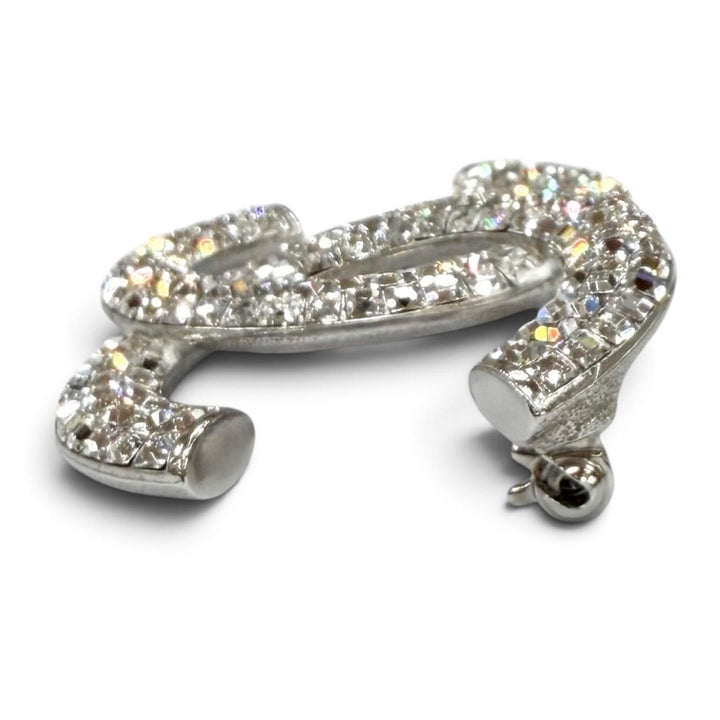 極美品★CHANEL シャネル B16S ココマーク ラインストーン アクセサリー ブローチ シルバー イタリア製 レディース