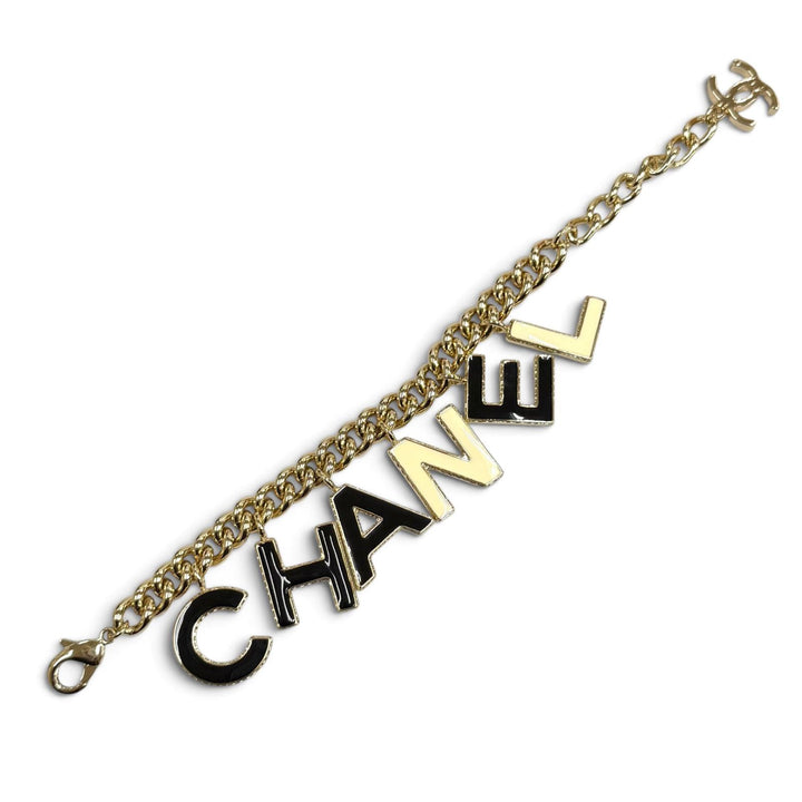 美品★CHANEL シャネル B22A AB8724 ロゴデザイン ココマーク チェーン ブレスレット アクセサリー ゴールド イタリア製 レディース