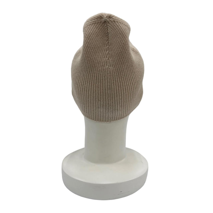 極美品☆CHANEL シャネル カシミヤ100％ ロゴ リブ編み ニット帽 ビーニー ニットキャップ ベージュ 正規品 レディース