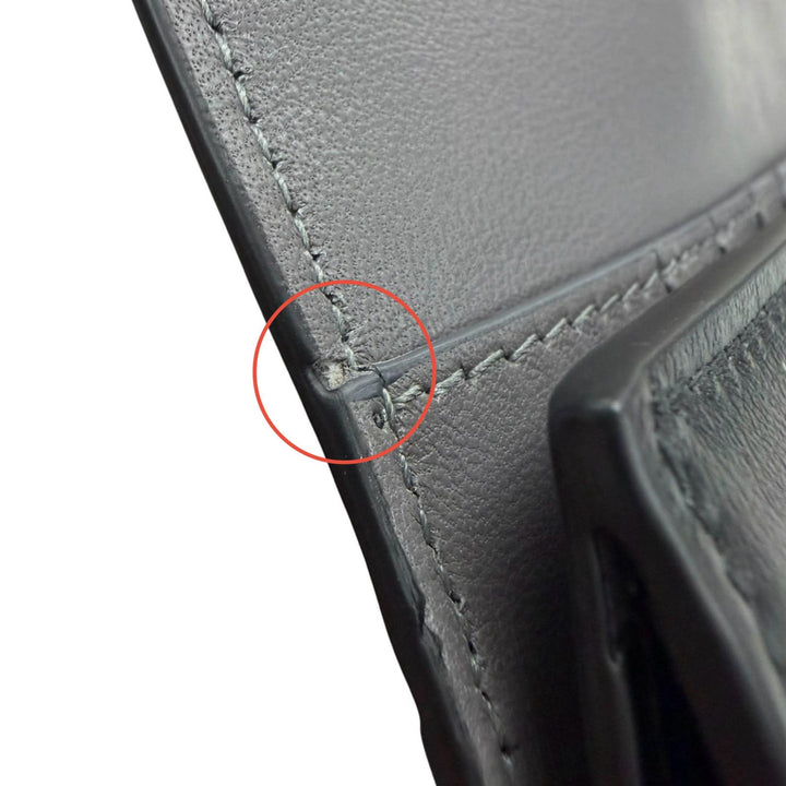 極美品▼BALENCIAGA バレンシアガ 743220 エンベロープ レザー ロングウォレット 長財布 ブラック ゴールド金具 メンズ 箱・保存袋付き