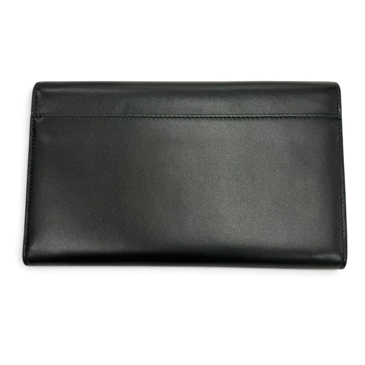極美品▼BALENCIAGA バレンシアガ 743220 エンベロープ レザー ロングウォレット 長財布 ブラック ゴールド金具 メンズ 箱・保存袋付き
