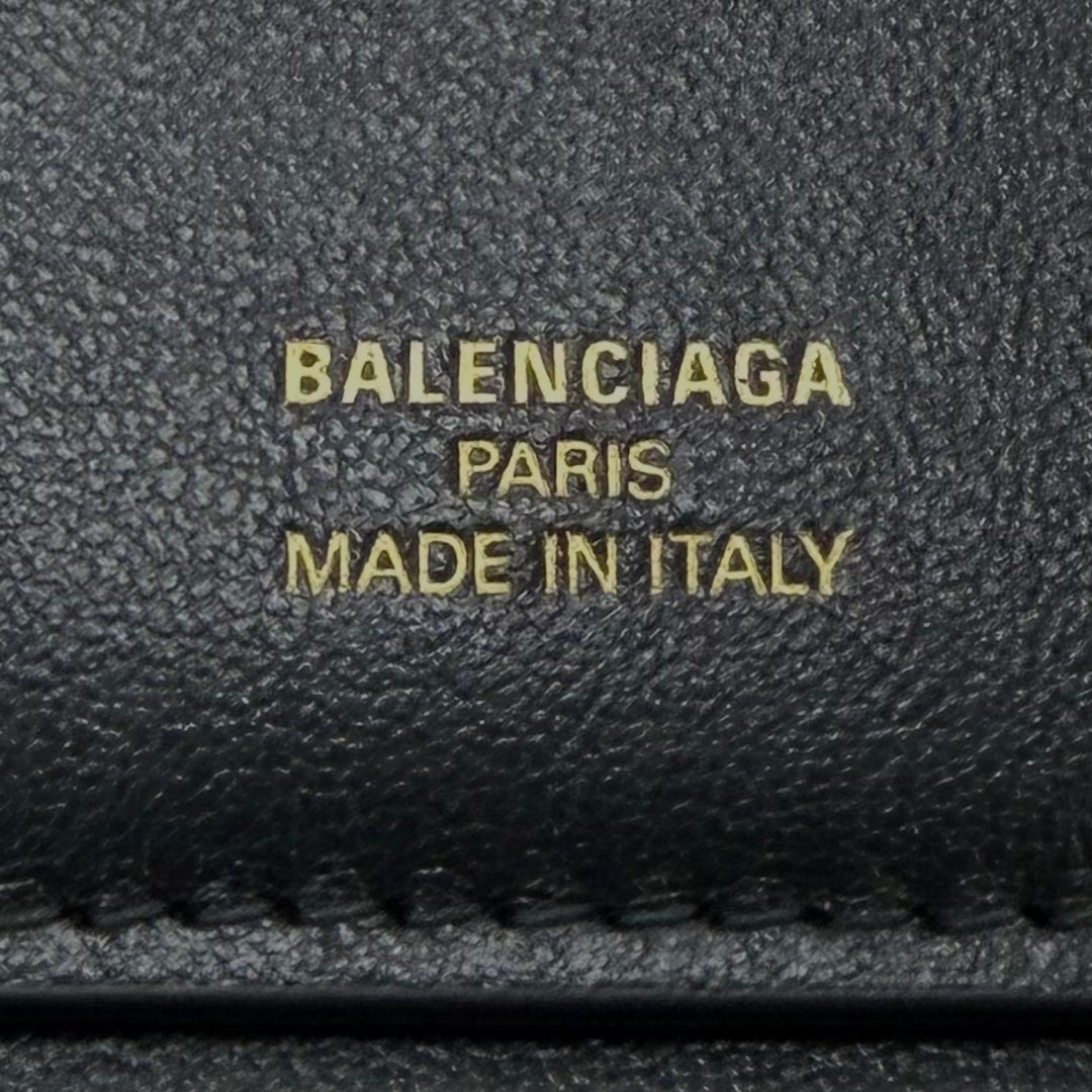 極美品▼BALENCIAGA バレンシアガ 743220 エンベロープ レザー ロングウォレット 長財布 ブラック ゴールド金具 メンズ 箱・保存袋付き